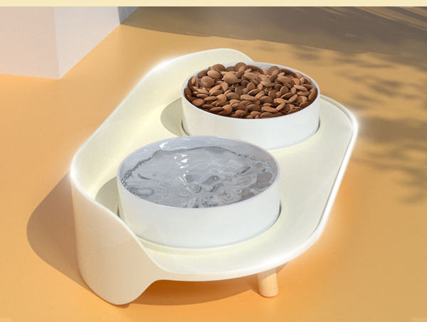 Bol dublu pentru mancare pentru pisici - doua culori