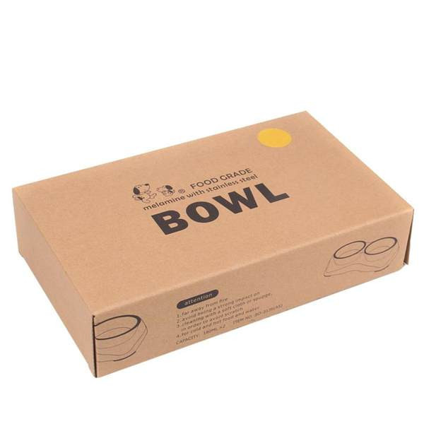 Suport dublu cu boluri metalice pentru hrana si apa pentru pisici