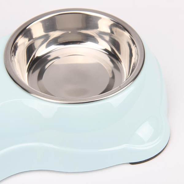 Suport dublu cu boluri metalice pentru hrana si apa pentru pisici