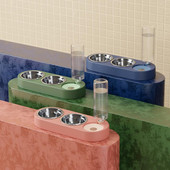 Dubultā metāla bļoda un ūdens dozators - vairākas krāsas