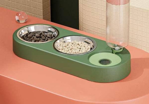 Dubultā metāla bļoda un ūdens dozators - vairākas krāsas