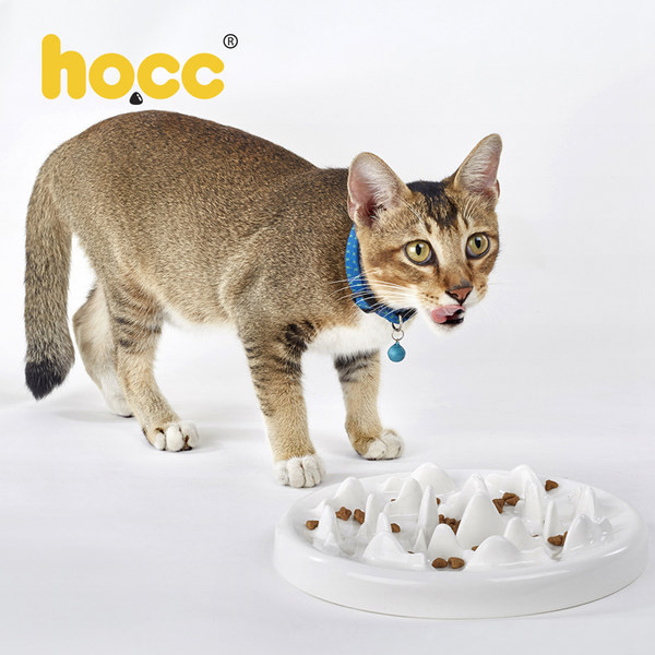 Bol rotund pentru hrănire lentă - potrivit pentru pisici