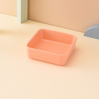 Квадратна керамична купа със стойка за котки