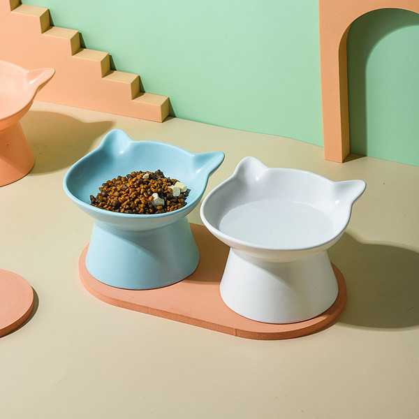 Kõrge keraamiline kauss kassitoidu jaoks