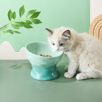 Висока керамична купа за котешка храна
