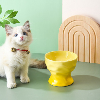 Висока керамична купа за котешка храна