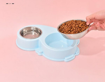 Μπολ με δύο θήκες για φαγητό και νερό - κατάλληλο για γάτες