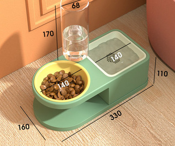 Bol dublu pentru mâncare cu dozator de apă pentru pisici