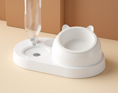 Bol dublu pentru mâncare cu dozator de apă pentru pisici