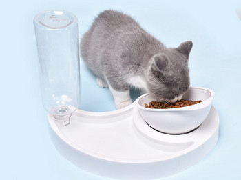 Αυτόματος διανομέας νερού και μπολ τροφής για γάτες