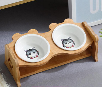 Bol dublu pentru hrana pisicilor