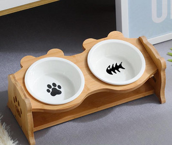 Bol dublu pentru hrana pisicilor