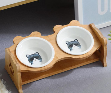 Bol dublu pentru hrana pisicilor