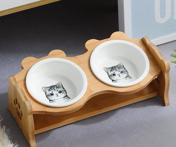 Bol dublu pentru hrana pisicilor