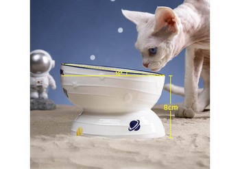 Висока керамична купа за храна на котки