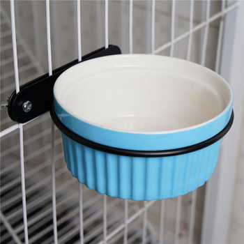 Керамична купа с метална стойка за храна на кучета