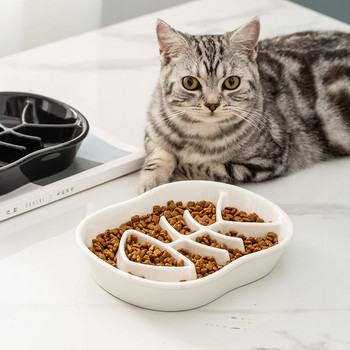 Керамична купа за бавно хранене  на котки
