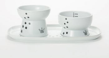 Керамична висока купа за храна или вода за котки