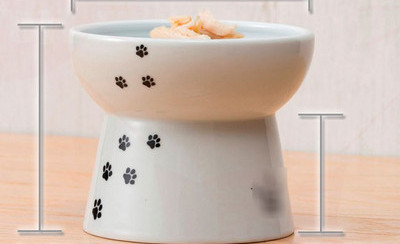 Κεραμικό ψηλό μπολ για φαγητό ή νερό για γάτες
