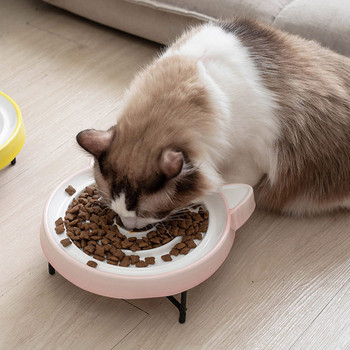 Кръгла керамична купа за храна на котки