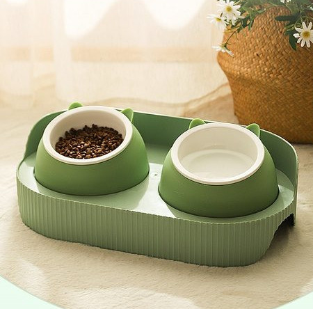 Двойна котешка купа за вода и храна - два модела