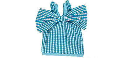 Bluză pentru câini în carouri cu panglică