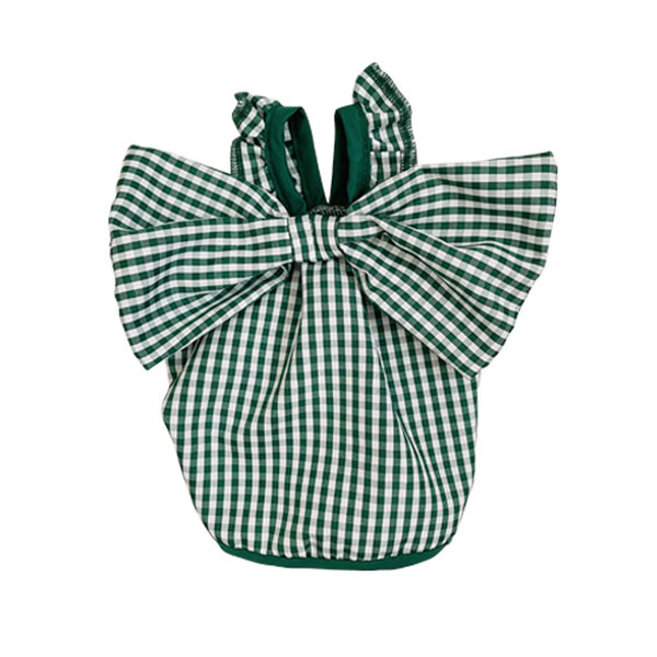 Bluză pentru câini în carouri cu panglică