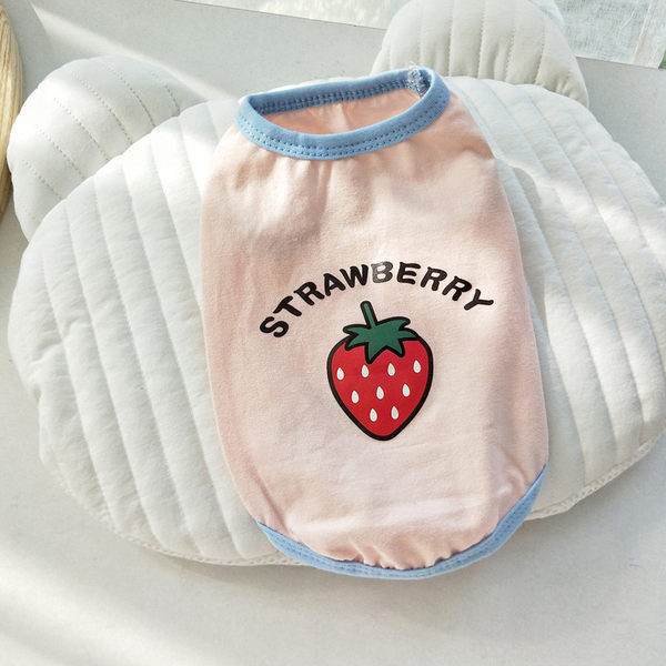 Памучна лятна блуза за кучета с цветна щампа