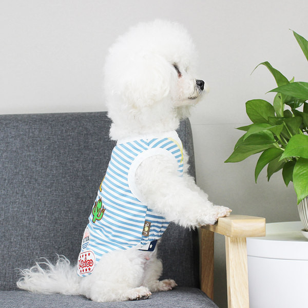 Prugasta bluza za psa s aplikacijom u boji