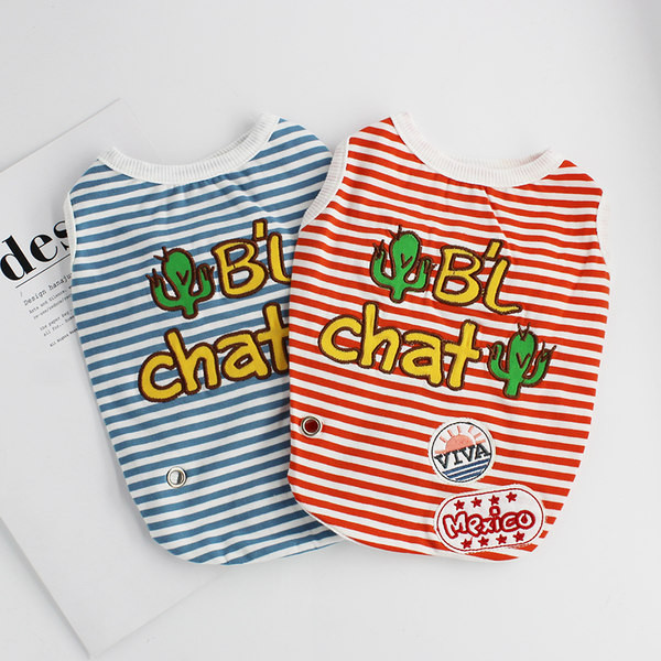 Prugasta bluza za psa s aplikacijom u boji