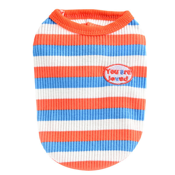 Vesta eleganta in dungi pentru caini cu broderie