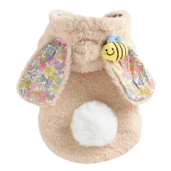 Jacheta de puf pentru caini in forma de iepure