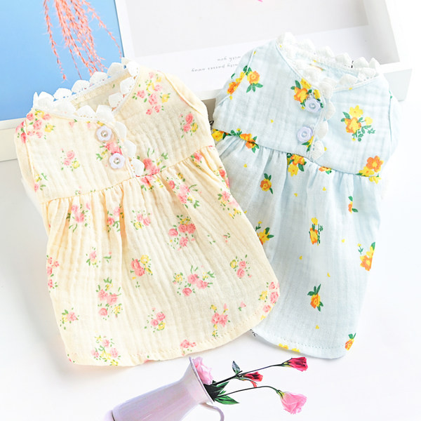 Модерна рокля с флорален десен за кучета