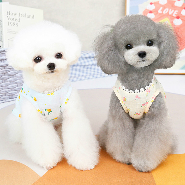 Модерна рокля с флорален десен за кучета