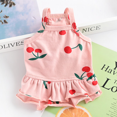 Rochie din bumbac pentru caini cu imprimeu color