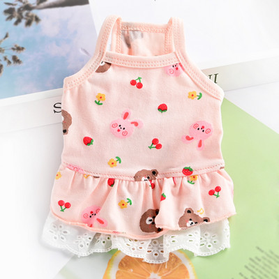 Rochie din bumbac pentru caini cu imprimeu color