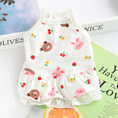 Rochie din bumbac pentru caini cu imprimeu color