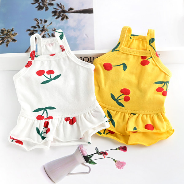 Rochie din bumbac pentru caini cu imprimeu color