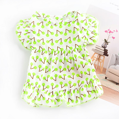 Rochie din bumbac cu bucle si model floral