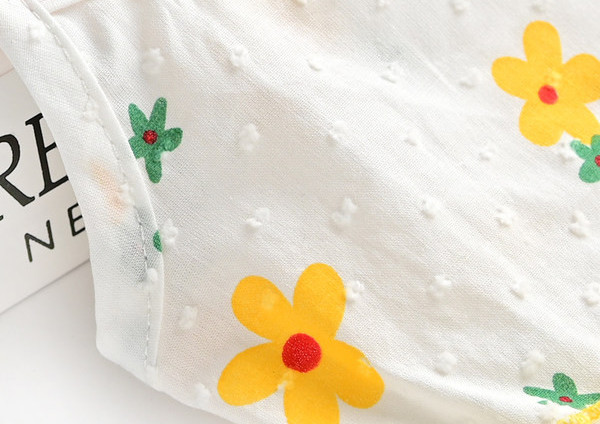 Rochie din bumbac cu bucle si model floral