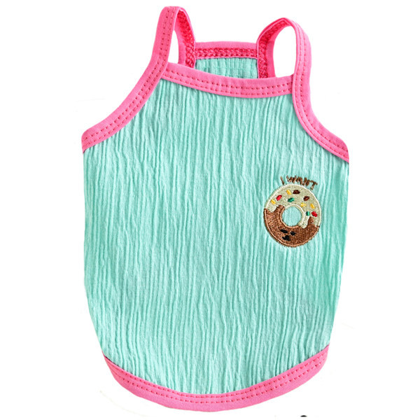 Maieu de vară pentru câini cu aplicație colorată