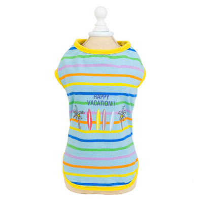 Ριγέ καλοκαιρινή μπλούζα για σκύλους