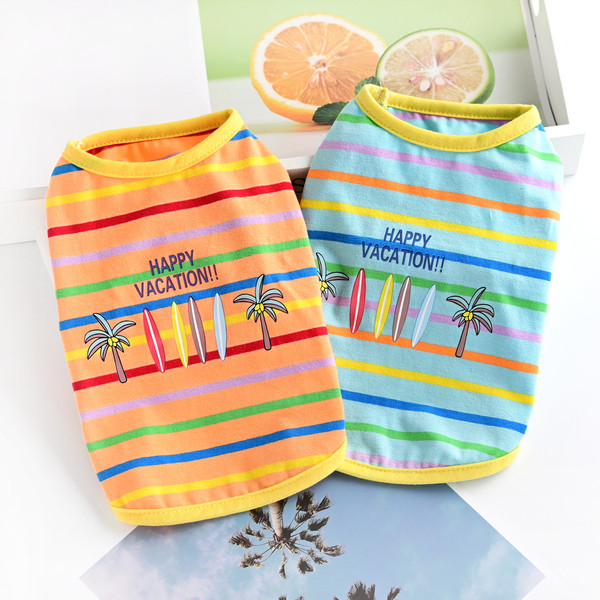 Ριγέ καλοκαιρινή μπλούζα για σκύλους