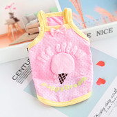 Памучен потник с панделка и апликация за кучета