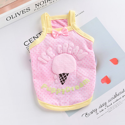 Памучен потник с панделка и апликация за кучета