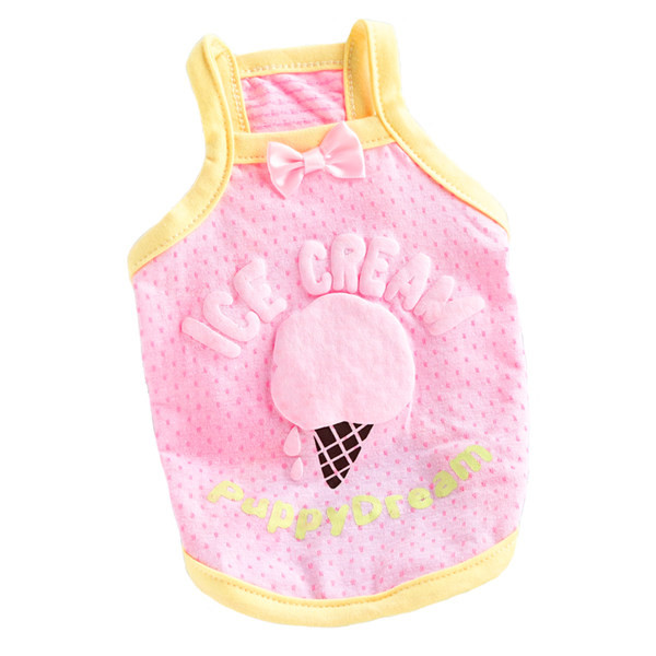 Памучен потник с панделка и апликация за кучета