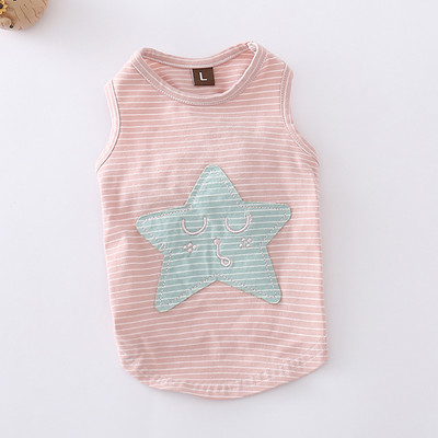 Aplikatsiooni ja tikandiga triibuline pluus koertele