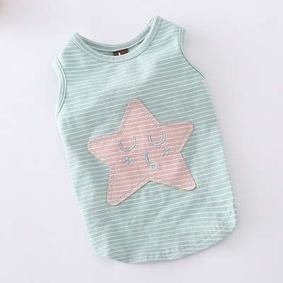 Aplikatsiooni ja tikandiga triibuline pluus koertele