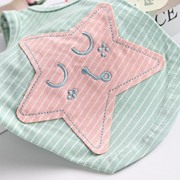 Aplikatsiooni ja tikandiga triibuline pluus koertele