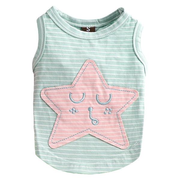 Aplikatsiooni ja tikandiga triibuline pluus koertele